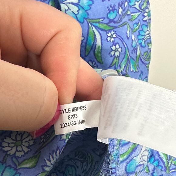 J. CREW Fresco Top in Floral Cotton Poplin Blue Sz S {H15} - Picture 8 of 8